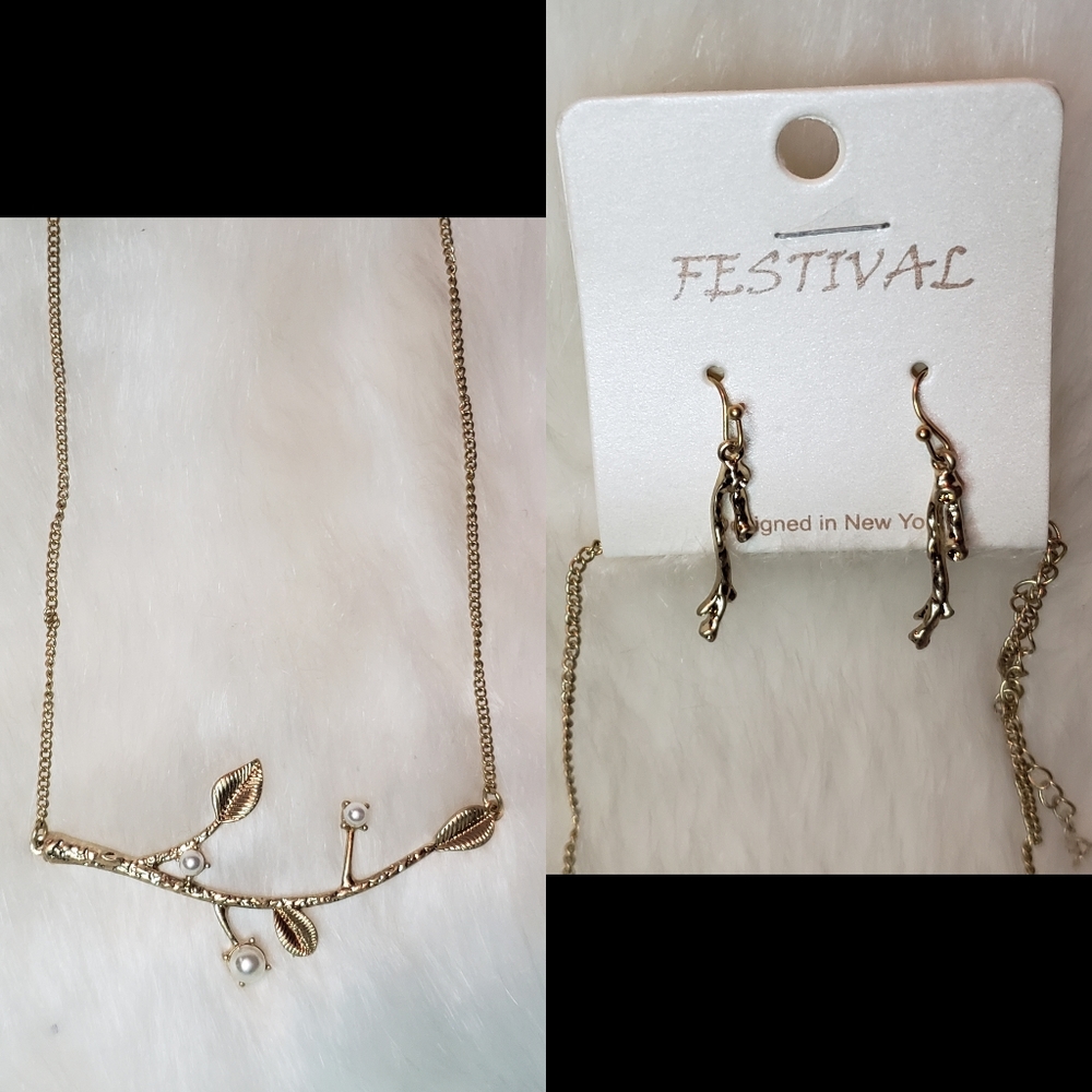 Branch Necklace and Earring Set